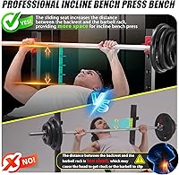 Vista 7 de OPPSDECOR 900LBS Weight Bench Set with Squat Rack Foldable Bench Press Set with Leg Extension & Leg Curl Professional Flat/Incline/Decline Workout