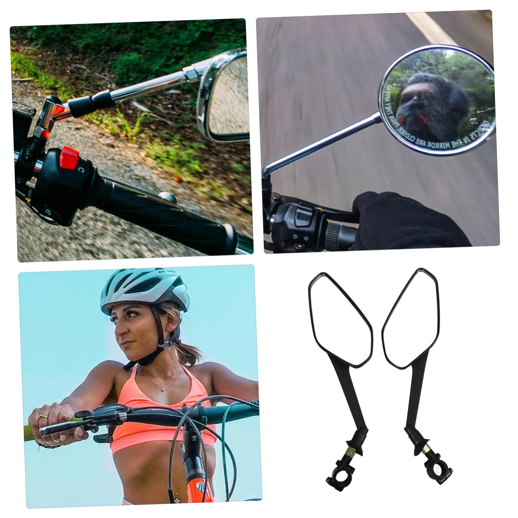 YARNOW 3 Set specchietto per bicicletta ciclismo scooter elettrico accessori bici elettriche specchietto retrovisore fornitura di visualizzazione del ciclo specchio del triciclo AbS Black
