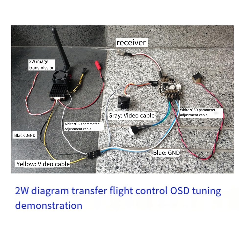 Trasmettitore FPV VTX da 5,8 GHz 2 W + Camma CMOS 1200TVL + Antenna FPV 2000 MW 48CH Trasmettitore Audio Video per Drone FPV A Lungo Raggio