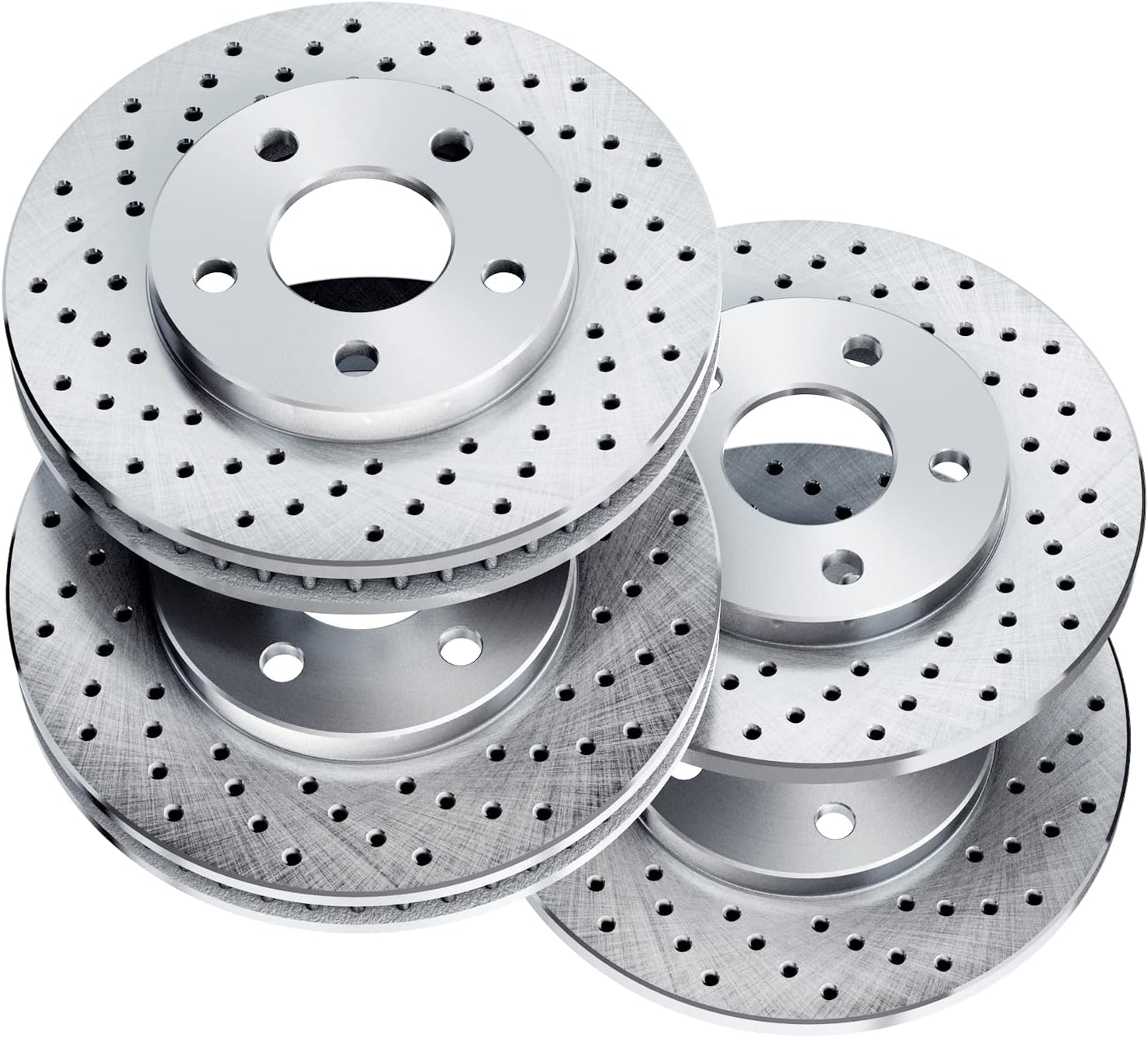 Power Sport Fit 2015 Toyota Corolla Front Rear Drilled Brake Rotors