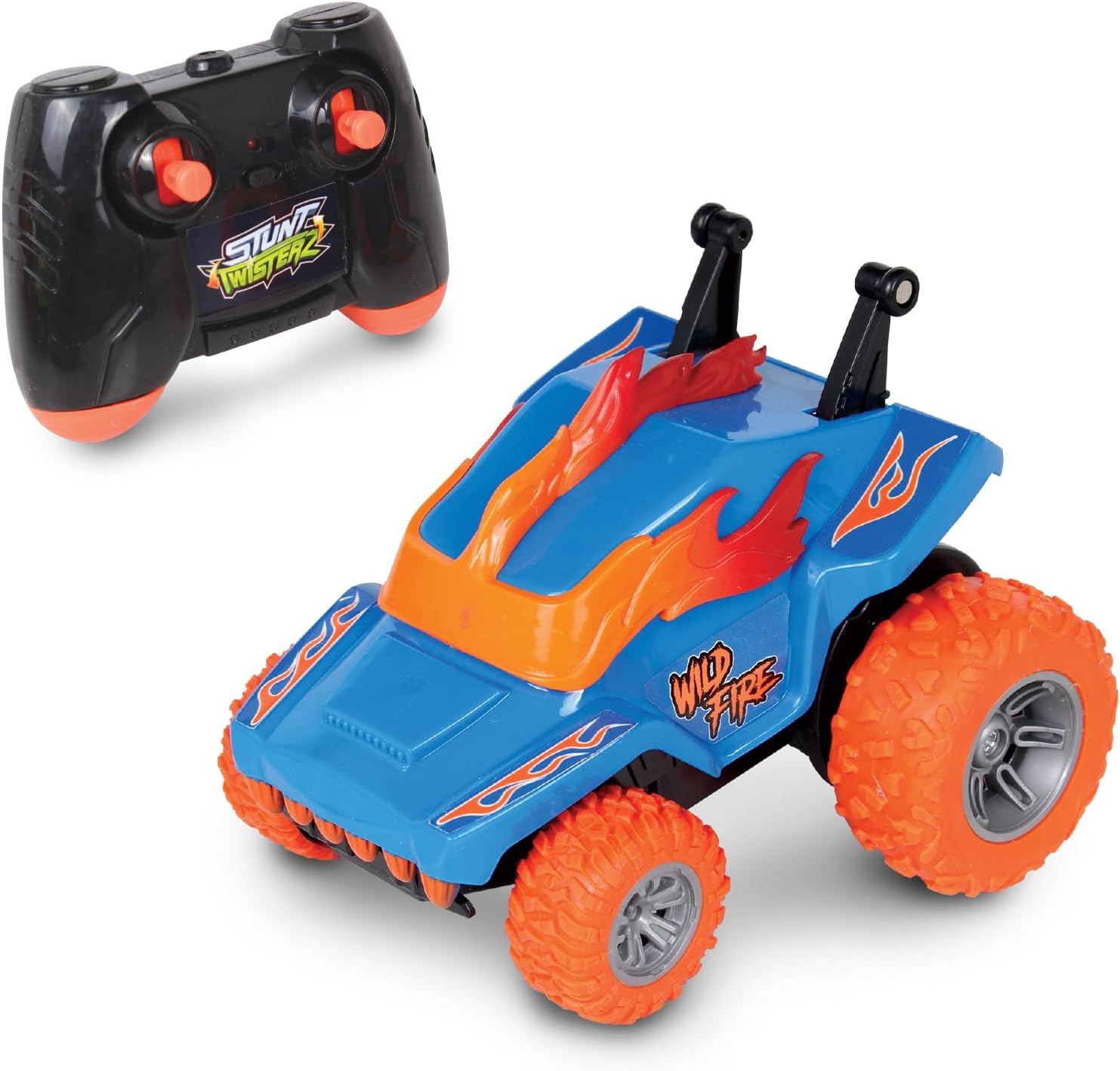 NKOK Stunt TwisterZ Wild Fire Remote Control Car for Kids, RC Car Toy with 360° Spins, Wheelies & Twist Stunts, 2.4GHz Multi-Player Racing, Fun Gift for Boys and Girls