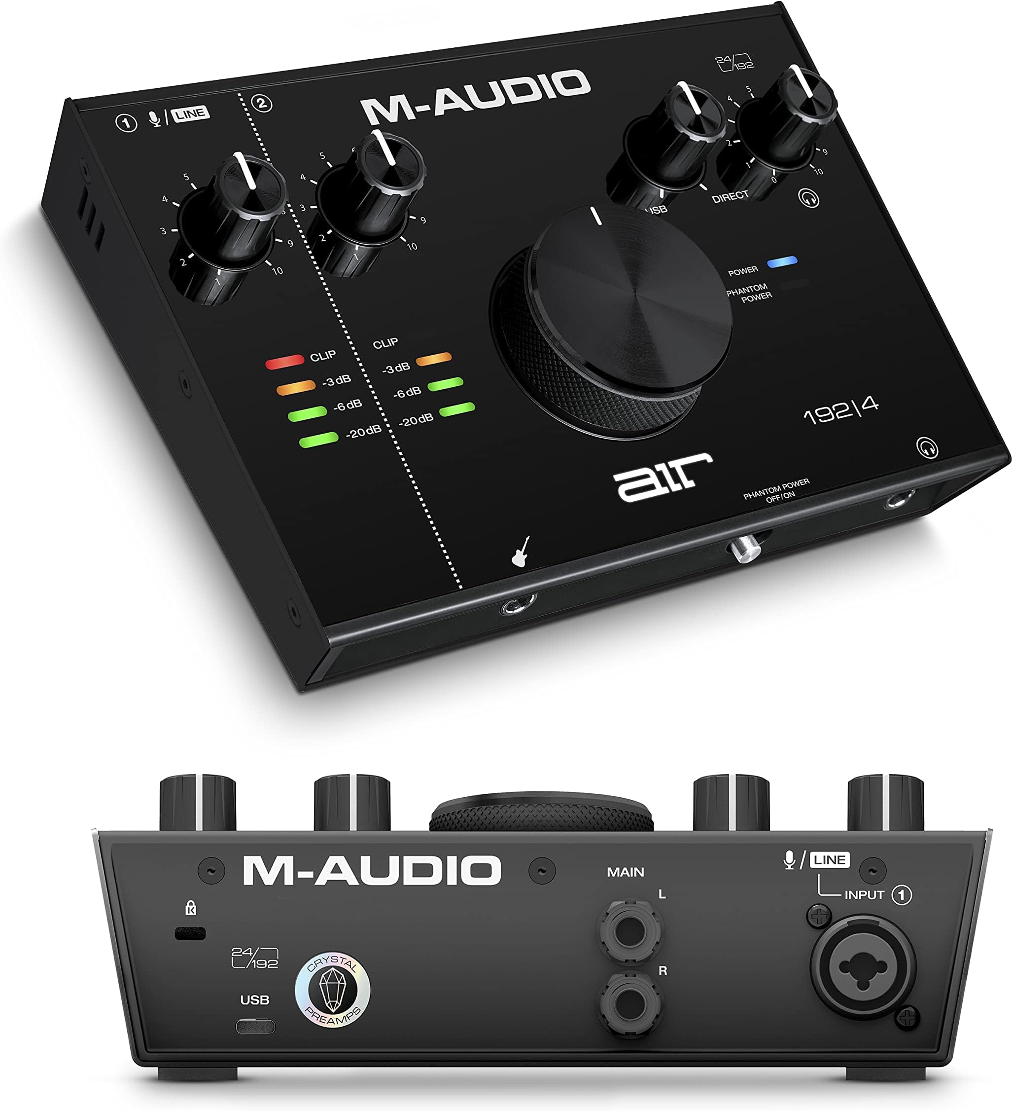 M-AUDIO AIR 192x4 USB C Audio Interface for Recording, Podcasting, Streaming with Studio Quality Sound, 1 XLR in and Music Production Software