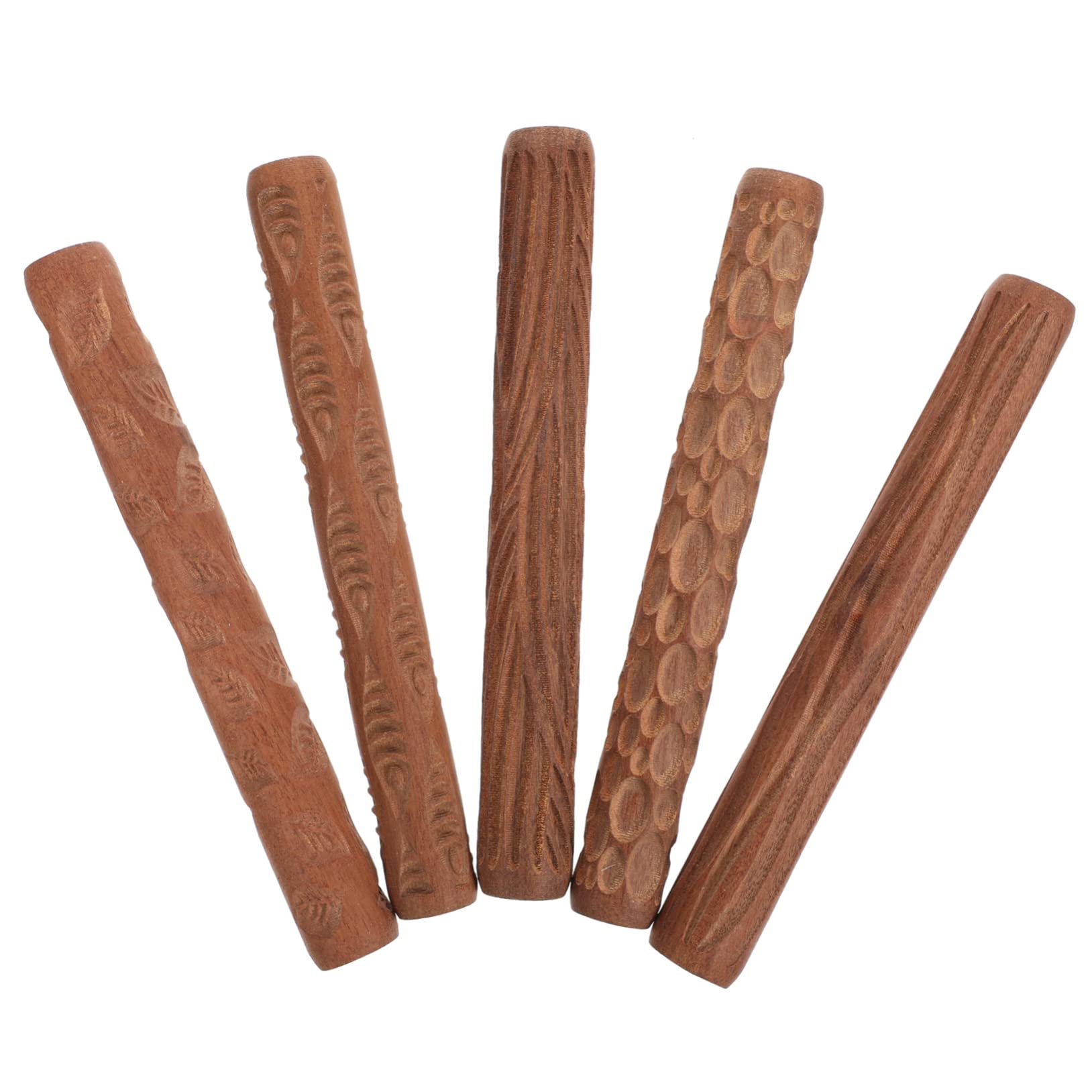 Cabilock 5pièces Kit Motifs pour Modelage Argile avec Manches Bois Couleur Café