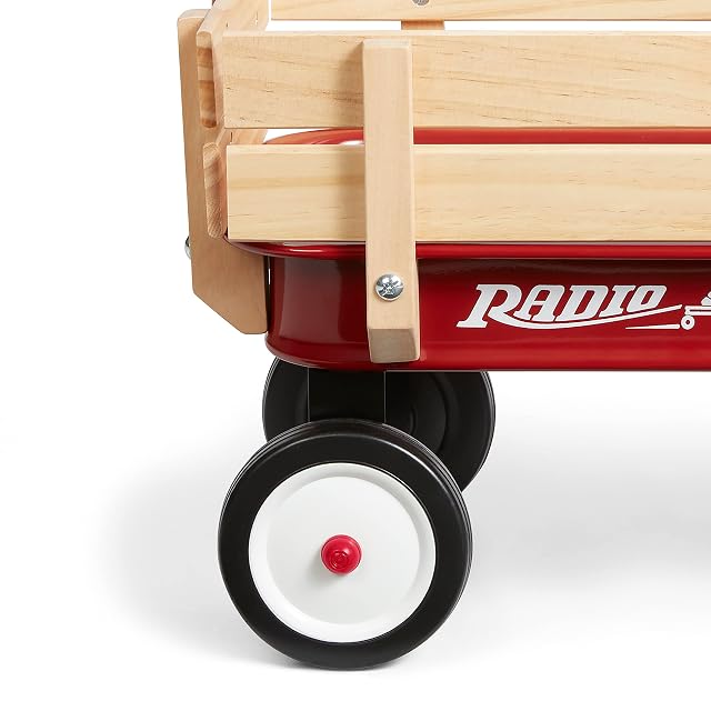 Foto 8 de 8 de Radio Flyer Mi Primer vagón de Acero y Madera con Osito de Peluche, vagón de Juguete Rojo