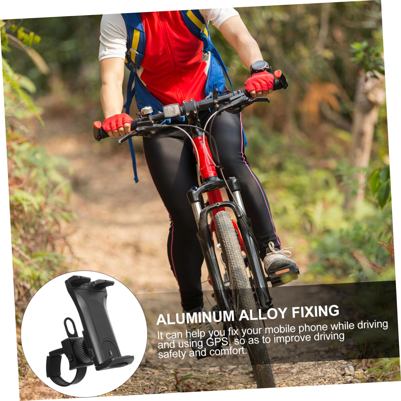 DIYEAH Bike Phone Clamp Tablet Mount for Stroller Treadmill and Exercise Grip Reduction Scooters Design Easy Access to Buttons