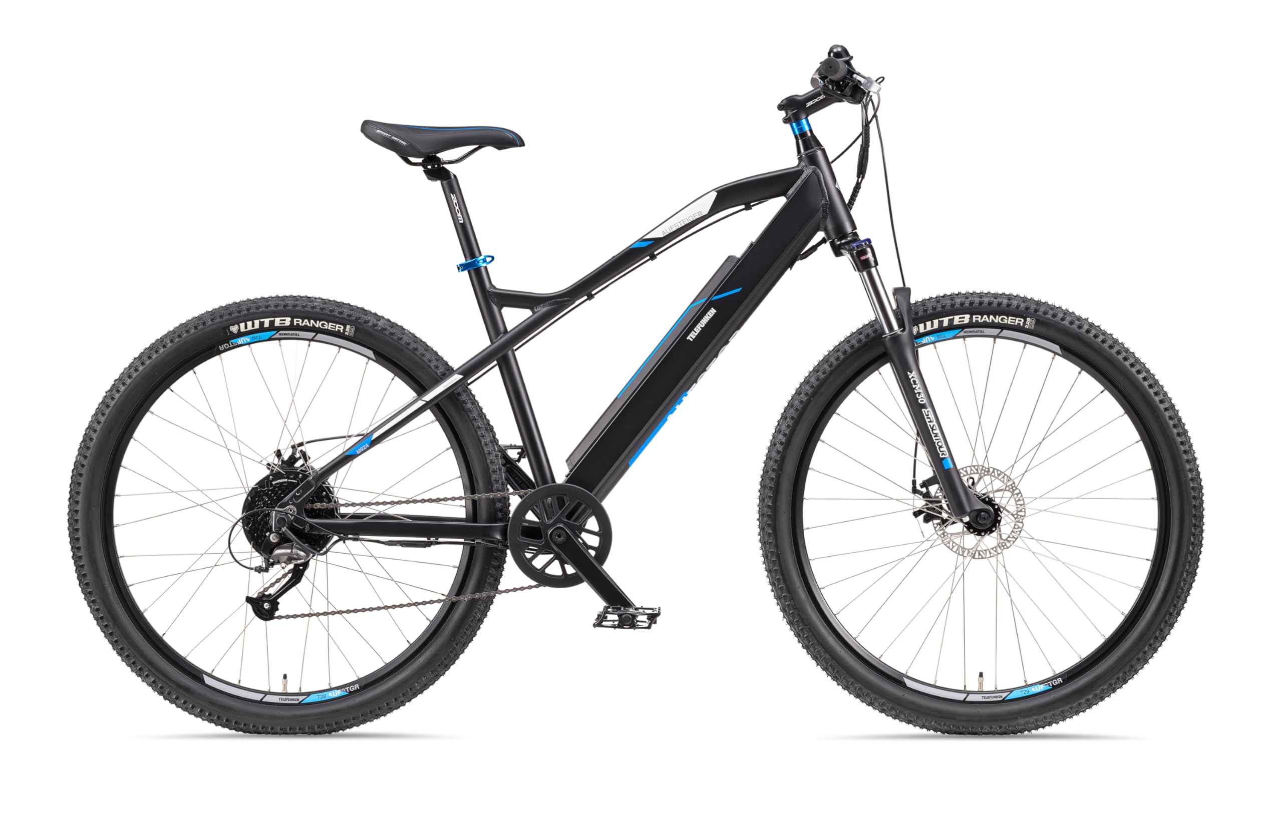 TELEFUNKEN MTB E-Bike Mountainbike für Herren und Damen | Elektrofahrrad 27,5/29 Zoll | Kettenschaltung | Heckmotor 250 W | 504 Wh / 36 V Akku | EBike Pedelec Offroad Geländebike | Aufsteiger M924