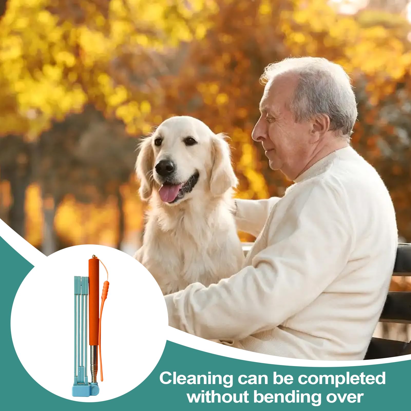 Ramasse-Crottes pour Chien | Attrape-Crottes avec Long Manche Télescopique - Accessoire de Nettoyage avec Sacs à Déchets pour Déjections Canines, Solution Hygiénique pour Toutes Races