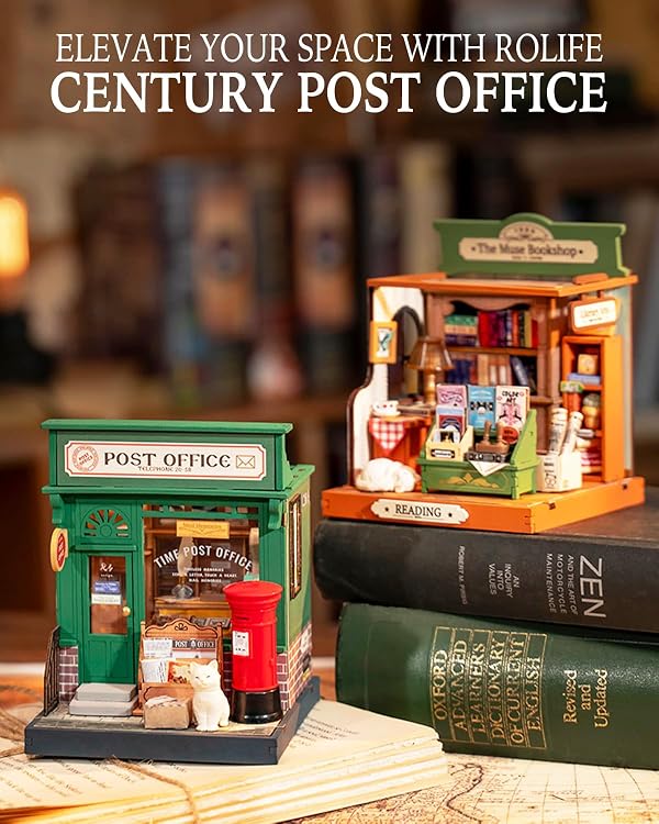 Rolife DIY Mini Building House Miniature Kit-Century Post Office, Miniature Lifestyle Mini Bookshelf Decoration, DIY Hobbies/Gifts for Craftsman (Century Post Office) by Rolife - Image 4