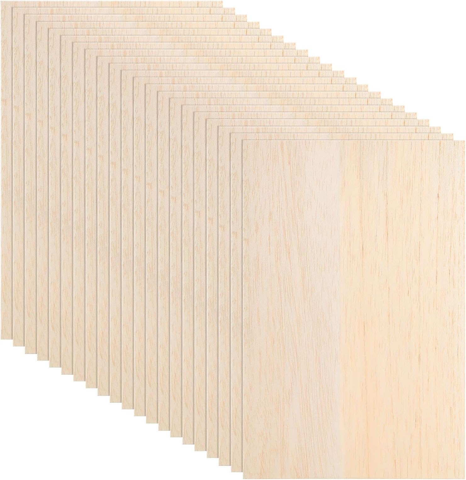 20 Pack Balsa Wood Sheets, 8โx12โx1/16โ, Thin Natural Unfinished Wood for Crafts, Hobby, Model Making, Wood Burning and Laser Projects, School Projects, Craft Project๏ผ200x300x1.5MM๏ผ