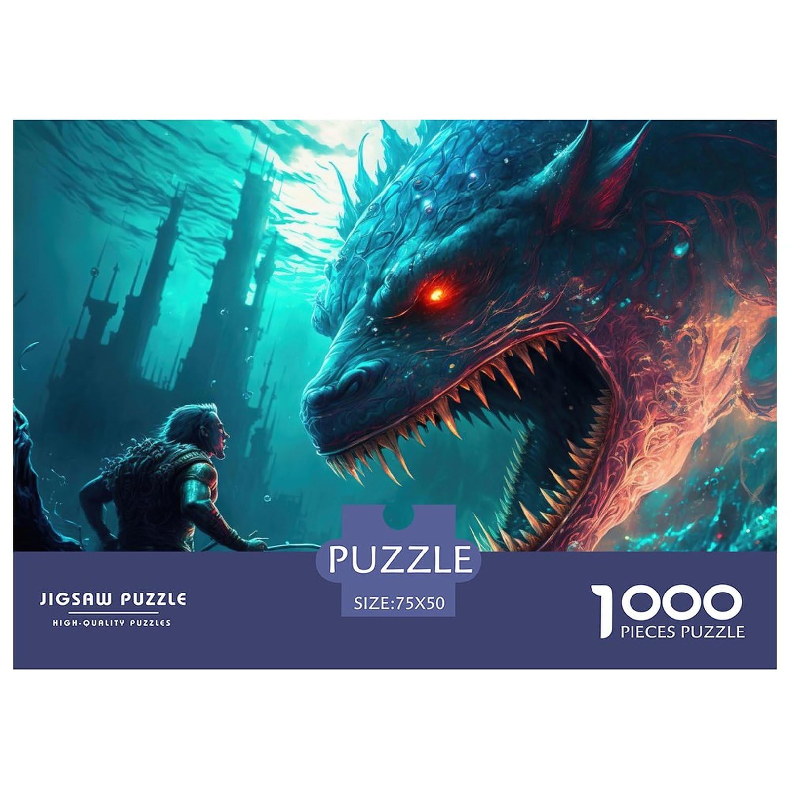 Unterwasser-Hunde-Puzzle 1000 Teile Für Erwachsene – Mit Buchstaben Auf Der Rückseite, 70x50 Cm, Herausfordernd & Entspannend