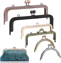 6 Pieces Metal Frame Handbag Clasp, Retro Coin Purse Clasp, Locks Clasp Kiss Handles Purse Metal Frame for DIY Handbag Making Sewing Crafts
