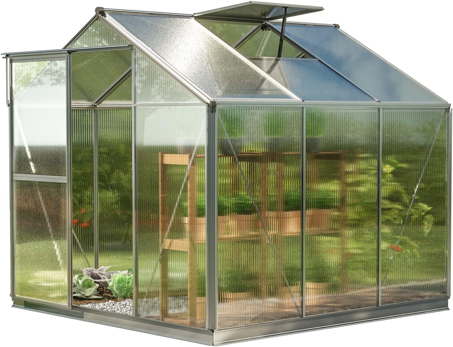 GFP Gewächshaus Viola AluRahmen 222x223 cm, 6 mm Doppelstegplatten