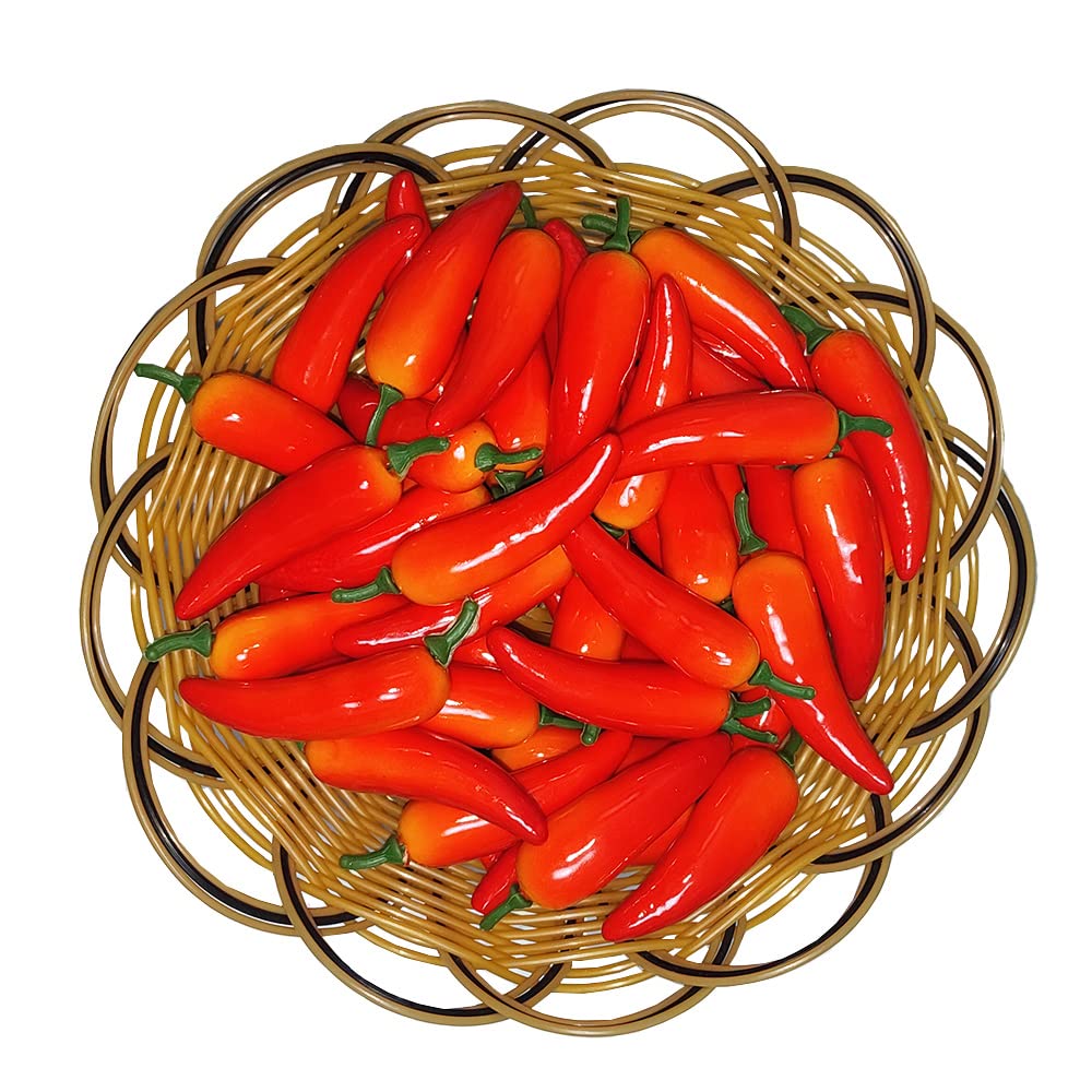 PsajfzZ Artificial Lifelike Small Chili Fake Pepper Vegetable for Home Party Holiday Adornment 45 pcs