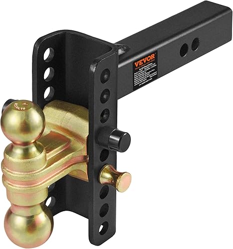 Miniatura 3 de VEVOR Enganche de remolque ajustable, caída de 6 pulgadas y montaje de bola de enganche de elevación de 4.5 pulgadas con receptor de 2 pulgadas,