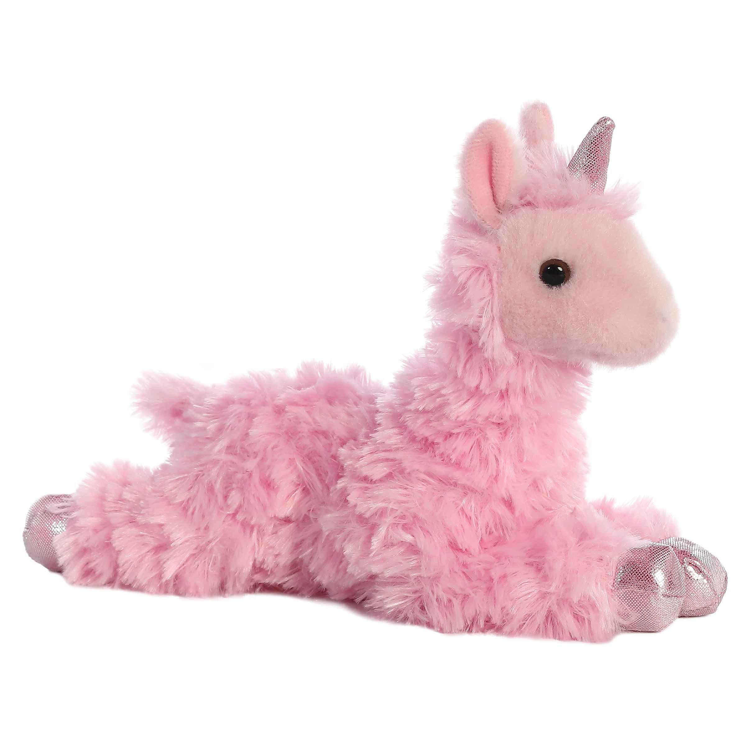 Aurora(r) Adorable Mini Flopsie(tm) Llamacorn(tm) Stuffed Animal - Playful Ease - Timeless Companions - Pink 8 Inches