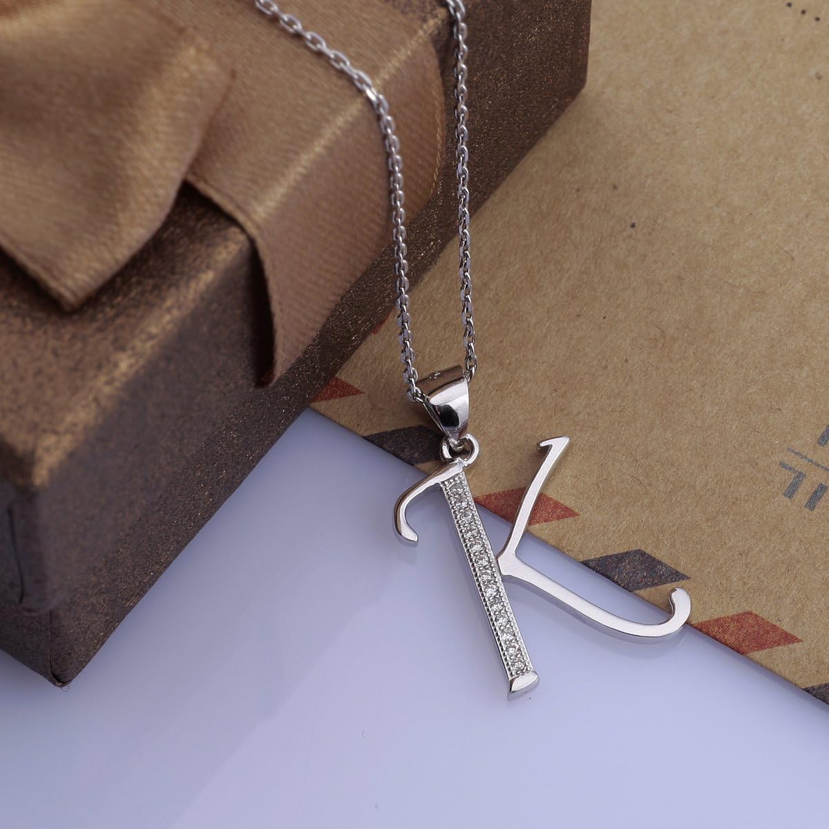 VIKI LYNN Initial Pendant K 925 Sterling Silver Letter Necklace with Cubic Zirconia Personalised Gifts for Women Ladies - Image 5