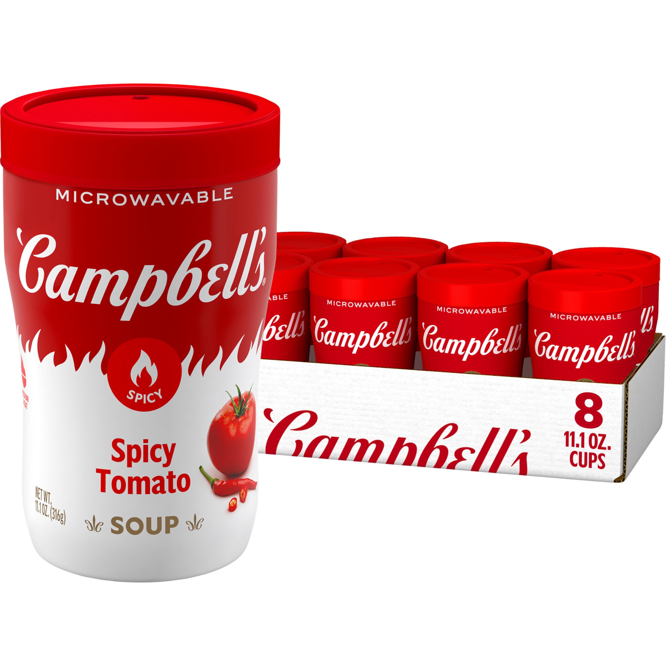 Amazon.com : Campbell's Sipping Soup, Spicy Tomato Soup, 11.1 oz