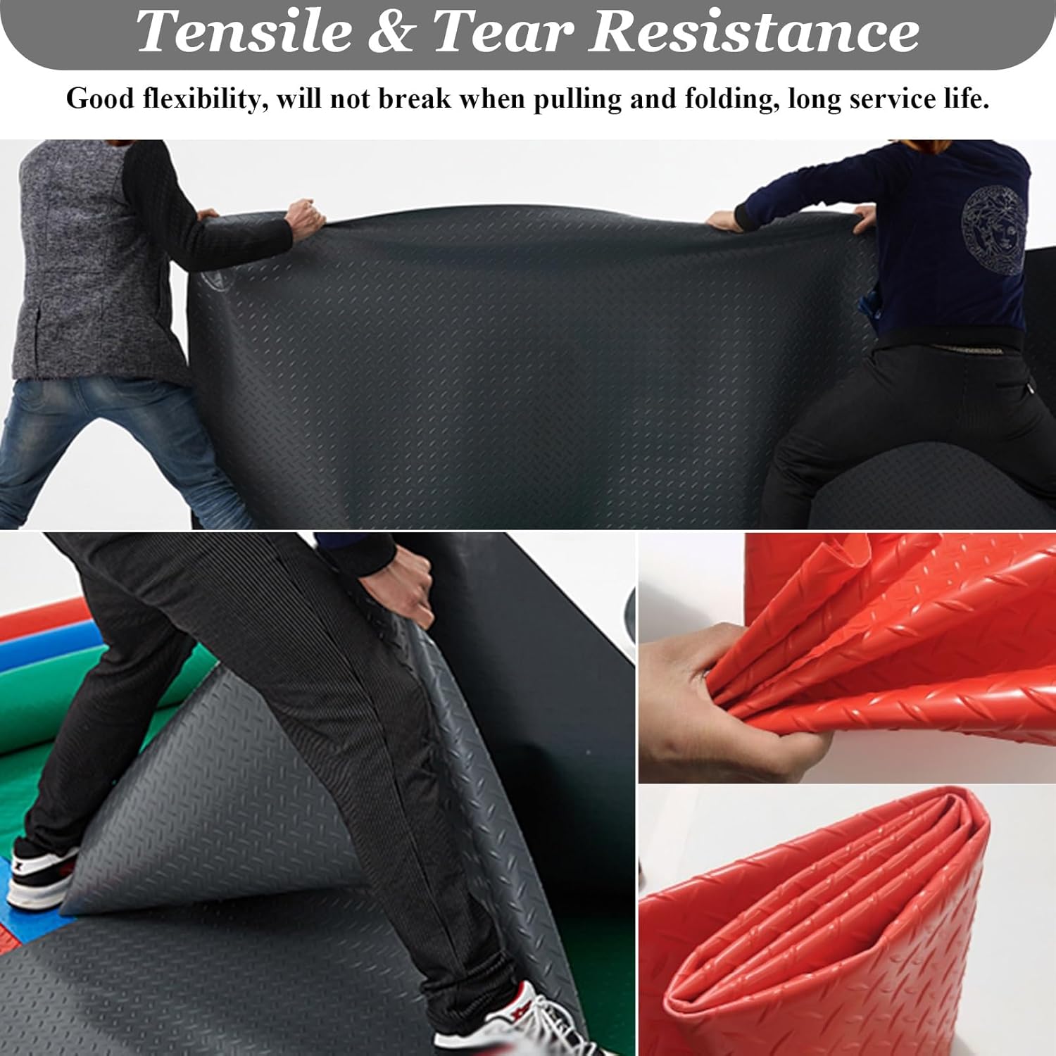 Garage Floor Mat Rubber Diamond Plate Garage Floor Mat, DIY Garage Flooring Roll Flexible, Gym/Camping/Ladder Mats(Blue,0.6x1m(1.7 x 3.3ft))