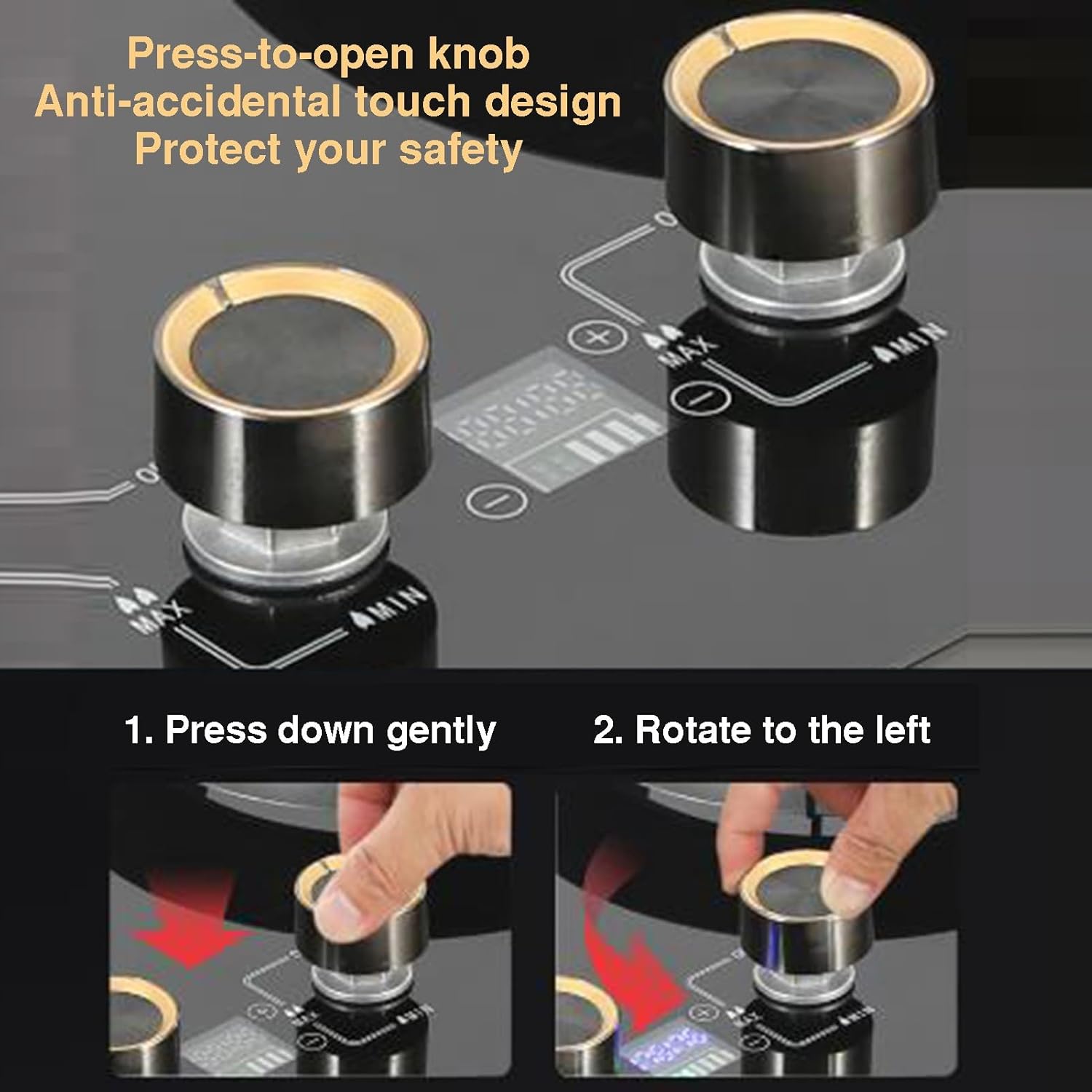 Double Burner Gas Stove,Portable 5.2KW High-Efficiency Countertop,Household LPG/Natural Wok,with 180-min Timer and Flame Failure Protection(NG)