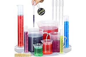 dr. beaker Upgraded Plastic Graduated Cylinder and Plastic Beakers Set