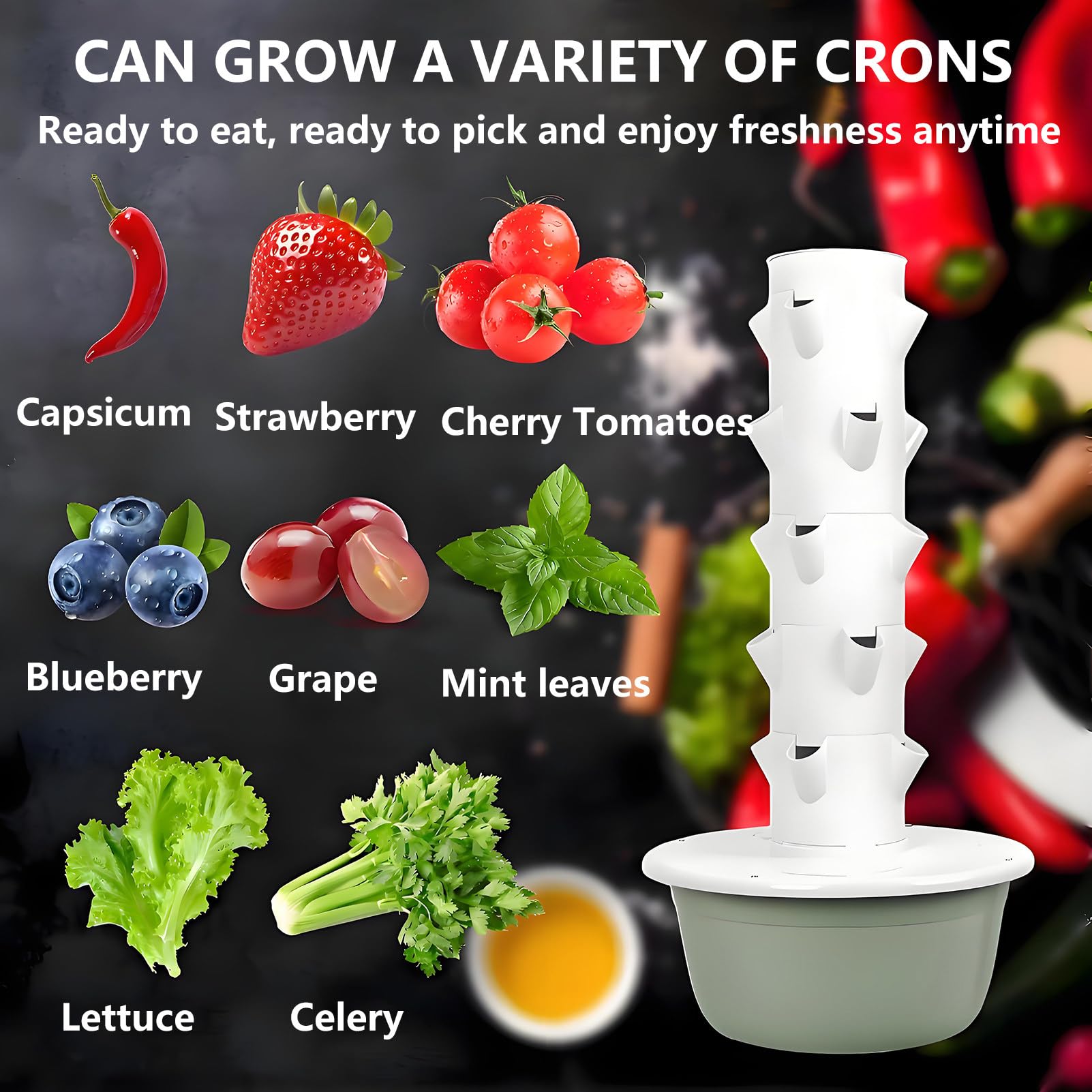 Kit de Cultivo Hidropónico con Trepador Torre Hidroponia Vertical Kit de Cultivo aeropónico con Bomba Hidratante para Hierbas Frutas y Verduras 9Layer