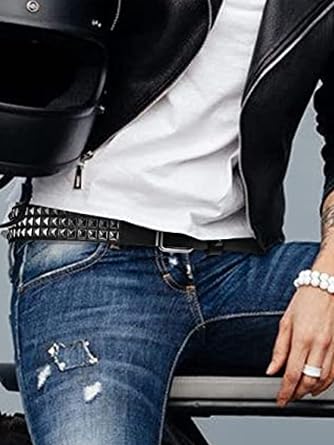 Studded Belt Punk Belt Y2K Goth Rivet Belts For Women Unisex Christmas Gift