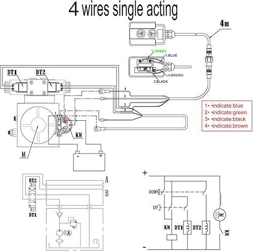 Miniatura 8 de Interruptor de control remoto de remolque de volteo, 4 cables, control remoto de remolque de volcado, 12 V CC, bomba hidráulica, unidad de