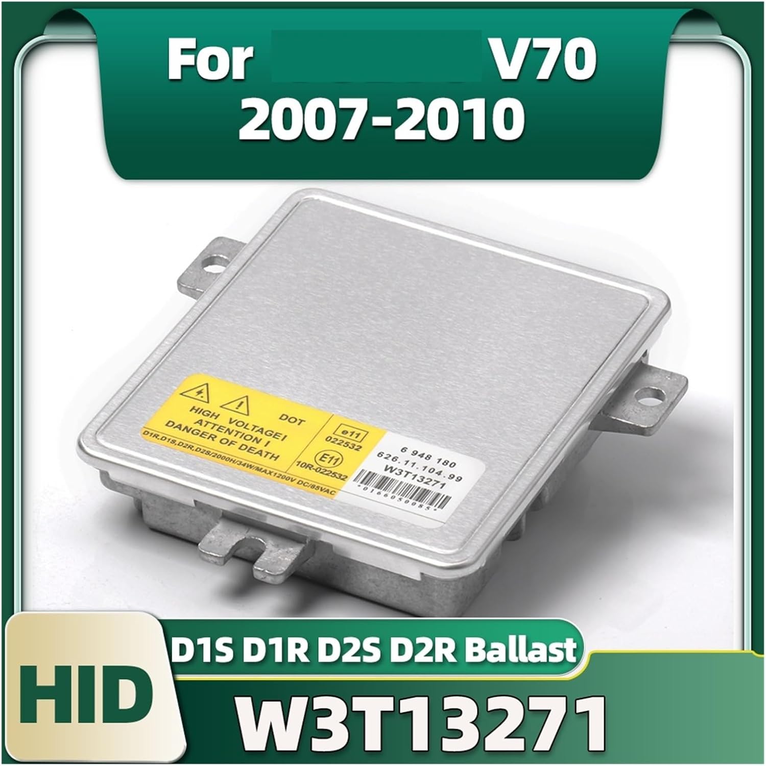 W3T13271 Car Headlight D1S D1R D2S D2R HID Xenon Ballast Control Unit 6261110499 30744459 Compatible with Volvo V70 2007-2010