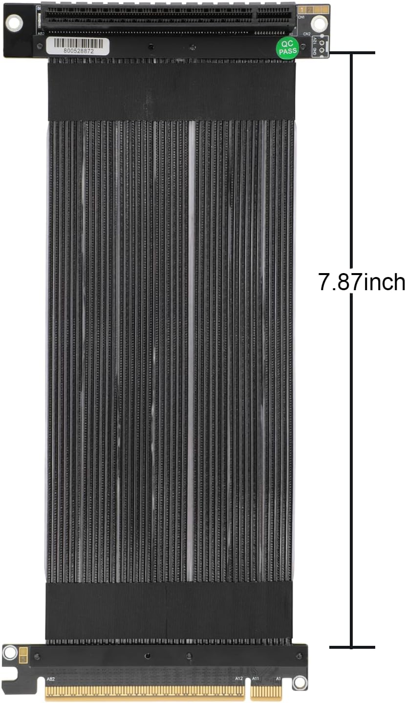 OwlTree PCIE 5.0 Riser for 50 Graphics Cards, PCIe 5.0 x16 Gen5 Max 512Gbps, Compatible with RTX50 RX9000 Series RTX 5050 5060 5070 5080 5090 RX9060 RX9070 Graphics Cards (90 Degree Adapter 7.87inch)