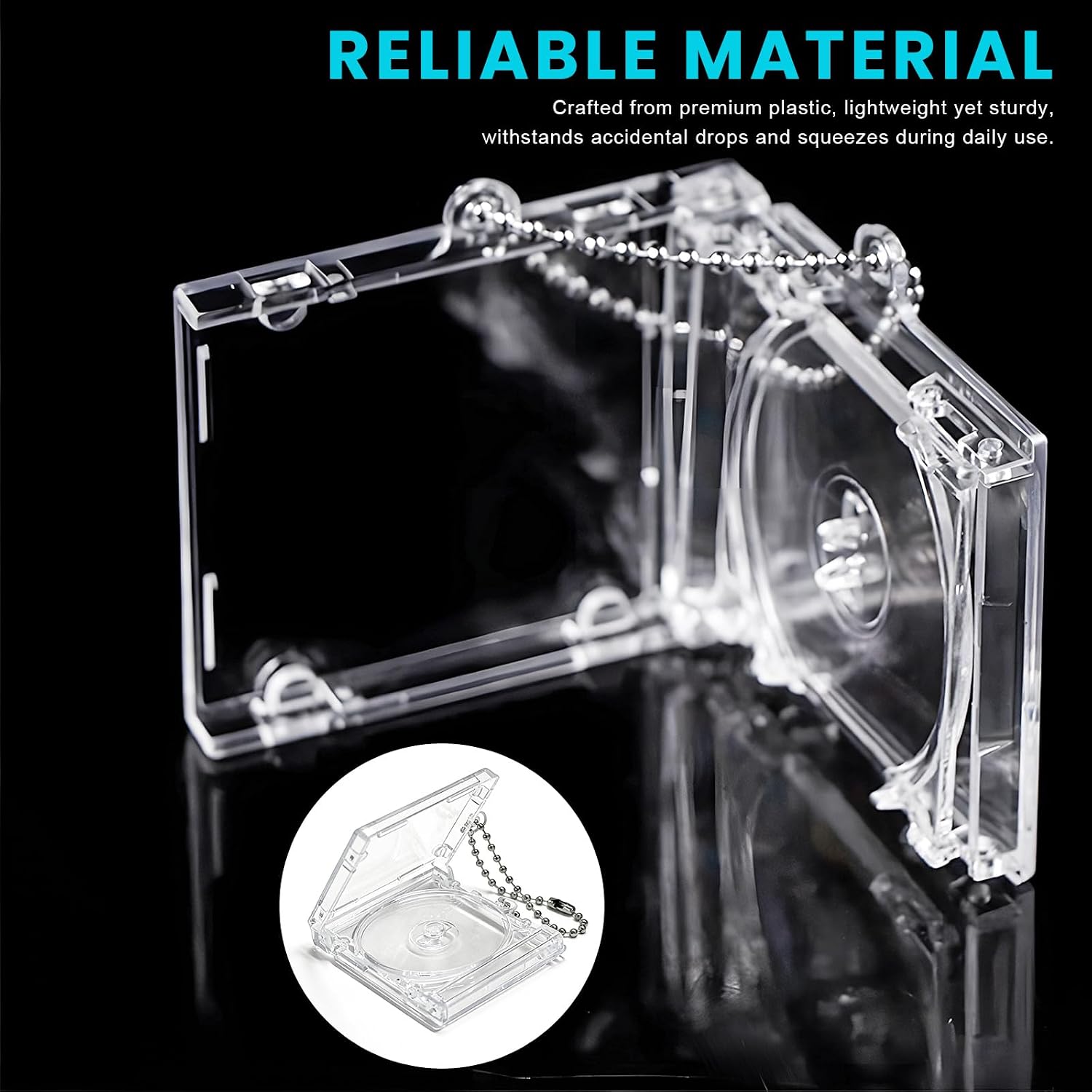 10 PCS Mini CD Keychain Album Cases, Clear Small Auto Album Cover Keychain, Compact CD Holder Pendant for DIY Backpack