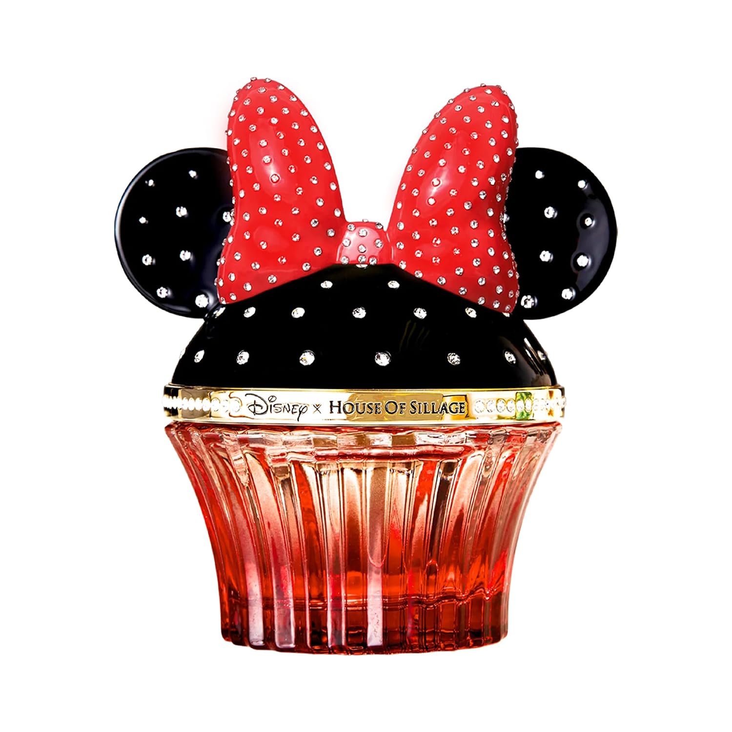 House of Sillage Minnie Mouse Parfum | Disney × House of Sillage Limited Edition - 75ml Hand-Painted French Glass Flacon with Swarovski® Crystal Bow Cap