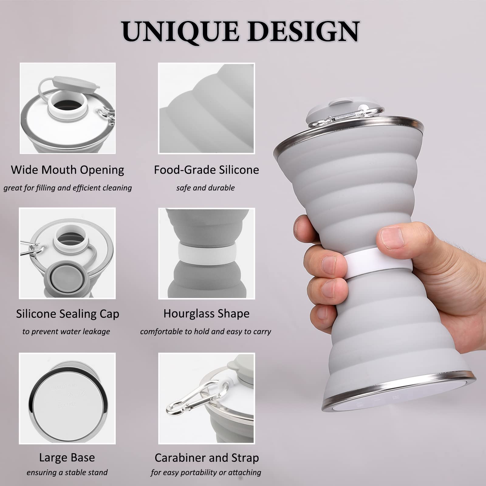 500ML Silicone Water Bottle Cup Foldable Leak Proof Portable Sports Travel Water Bottles For Outdoor Travel Gym Hiking Reusable – TBD Travel Gadgets