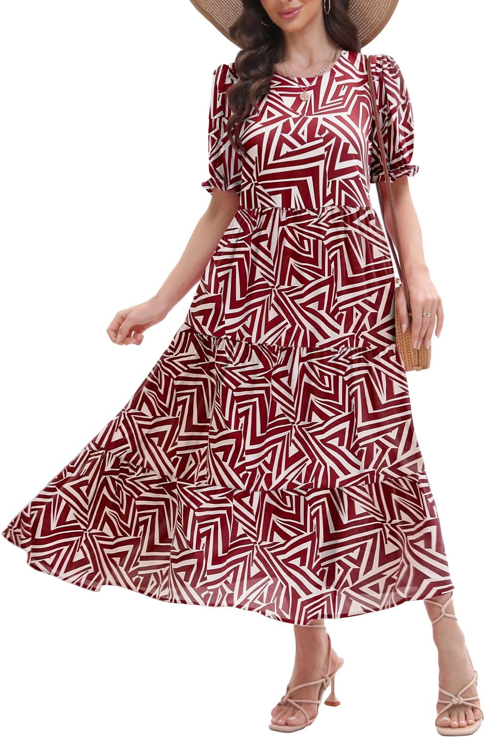 Ann Darling 2026 Women’s Floral Dress Casual Tiered Flowy A-Line Summer Dress with Pockets