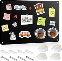 XYYLLL Black Stainless Steel Magnetic Bulletin Board 8.66x12.59in Ultra-Thin 0.8mm for Photos Notes Office Kitchen Display