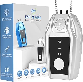 Portable Air Purifier for Travel with 50M Ions/cm³ | Mini Wearable Necklace Ionizer, Filterless, No Maintenance | Personal Air Purifier Small, 500mAh Rechargeable, 120H Runtime, CE ROHS FCC Certified