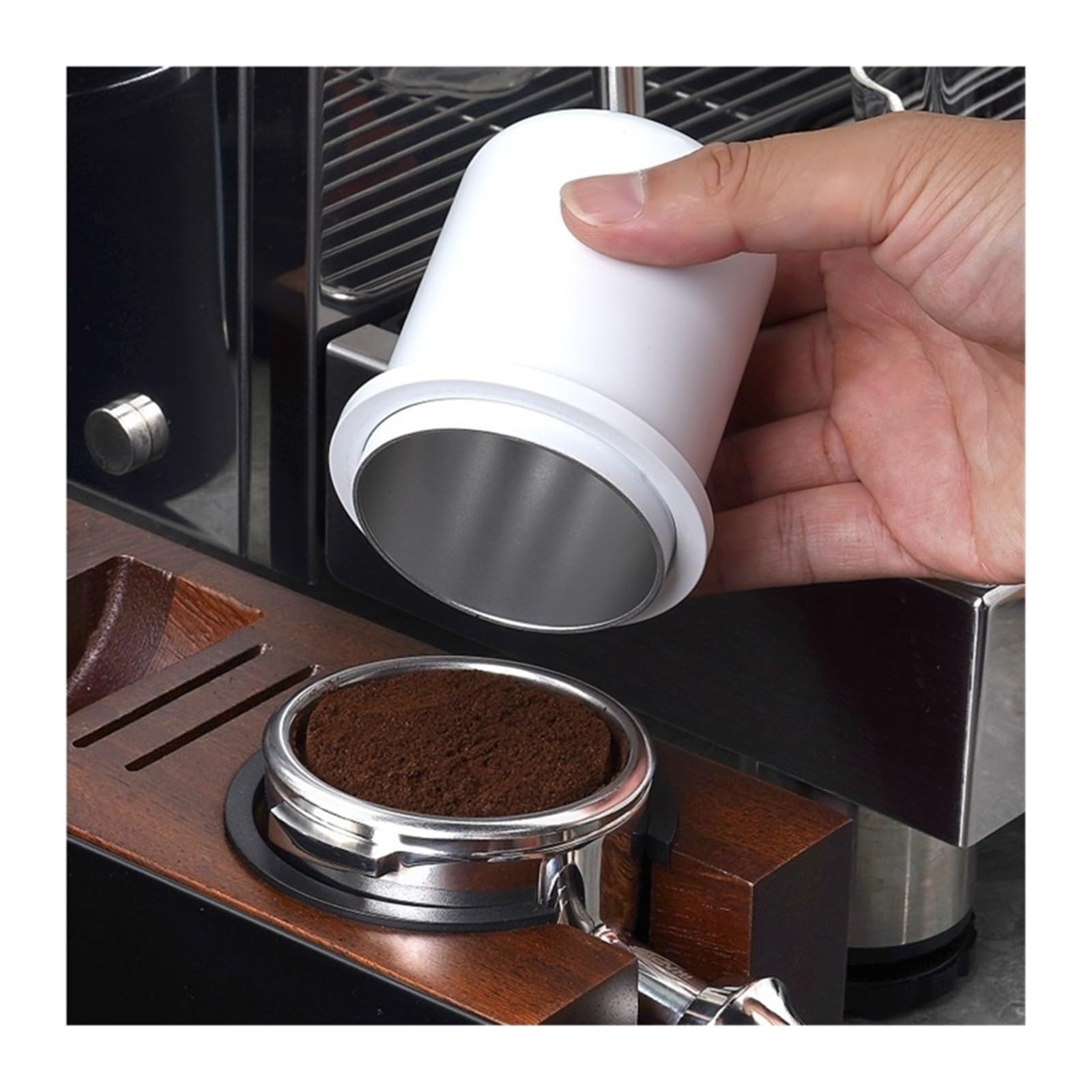 Espresso-Dosierbecher, Kompatibel Mit Allen 51–58 Mm Siebträgern, Espresso-Kaffeezubehör, Aus Aluminium, Weiß(Black 51-54mm)