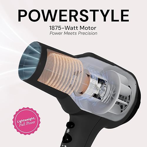 Miniatura 5 de L'ANGE HAIR PowerStyle Turbo - Secador de pelo iónico  Secador profesional de 1875 vatios con difusor y concentrador  Múltiples ajustes de calor y