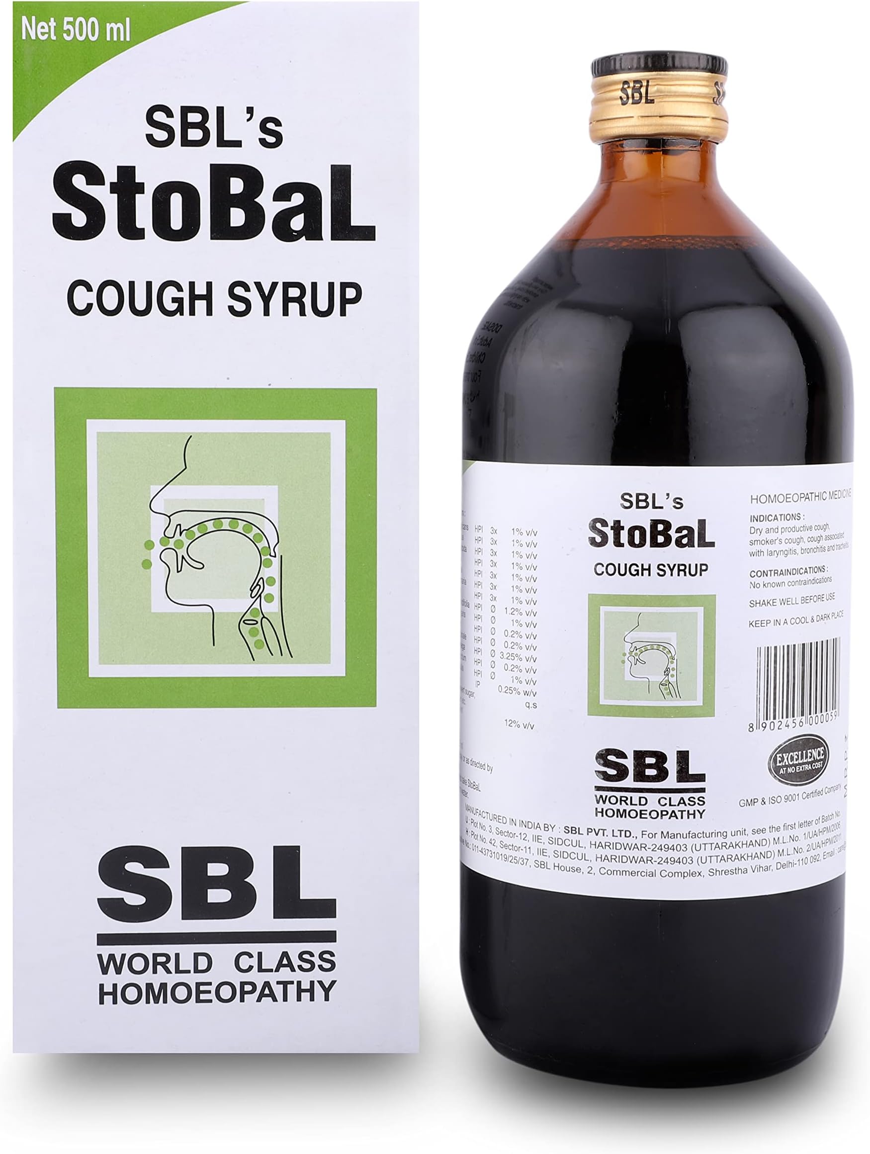 - SBL's STOBAL Cough Syrup - 500 ML |Pack Of 2|