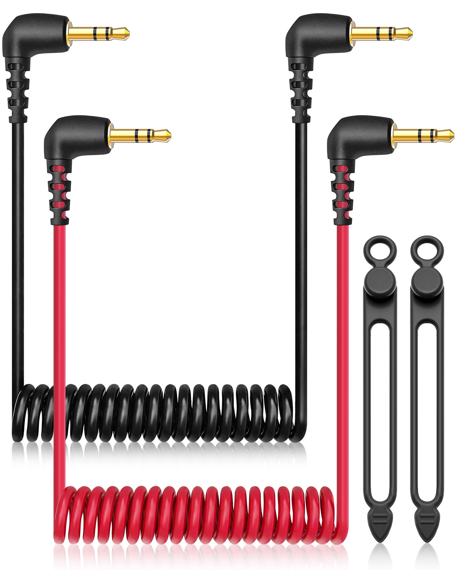 Audio Cable for DJI Mic Mini Microphone, 2-Pack 90-Degree Plug Retractable Coiled 3.5mm (…