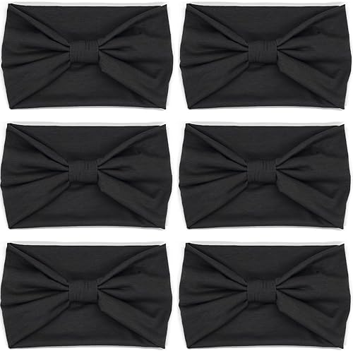 Miniatura 33 de IVARYSS Wide Headbands for Women, Solid Knotted Head Wraps Turbans, Large African Style Head Bands Hair Accessories, 6 Pack