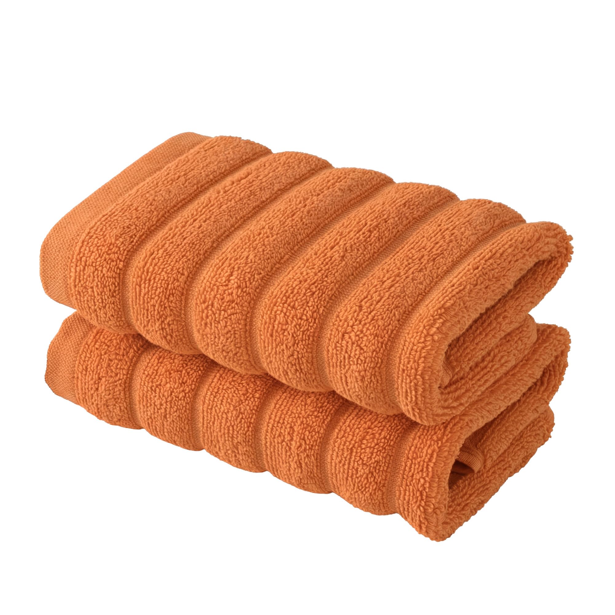 BERIBO Cloud Turkish Towel Set 100% Cotton 620gsm (Orange, 2 Face Flannels)