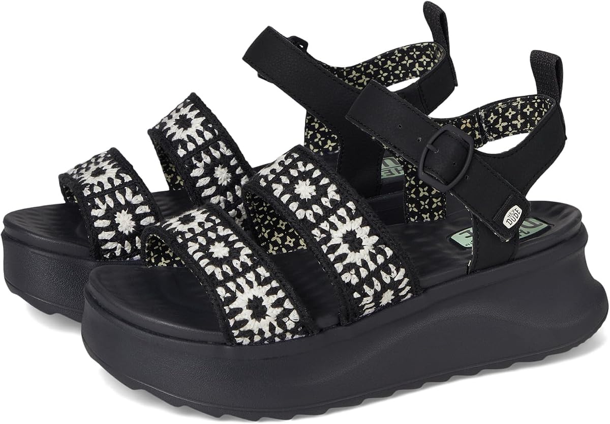 HEYDUDE Delray Buckle Cottage Crochet | Casual Sandals