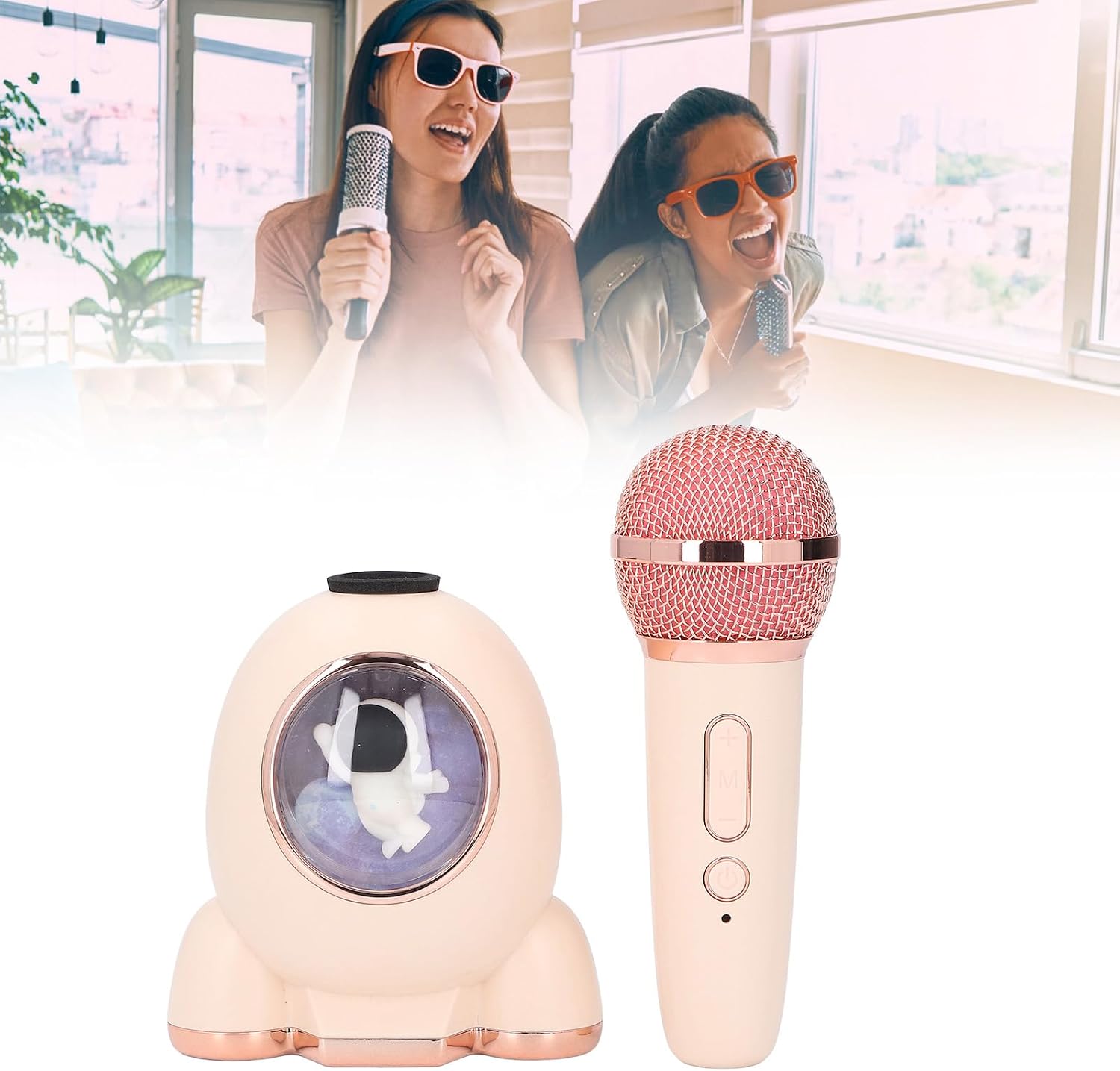 SUNGOOYUE Kids Karaoke Machine Capsule Shaped Clear Sound Quality Speaker with Microphone Portable for Home Outdoors