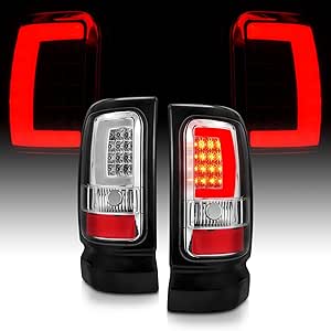 1994-2001 Dodge RAM 1500/ 1994-2002 RAM 2500 3500 Projector Headlights W Smd Led Light Strip Black Housing Smoke Lens