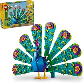LEGO Creator Egzotik Tavus Kuşu 31157-7 Yaş ve Üzeri Çocuklar için Yusufçuk ve Kelebek Model Seçenekleri İçeren 3’ü 1 Arada Yaratıcı Oyuncak Yapım Seti (355 Parça)