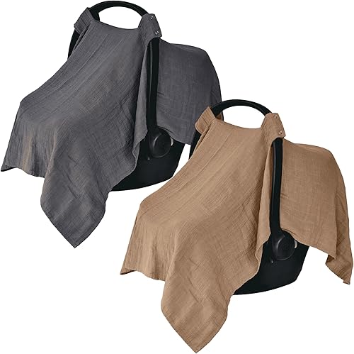Miniatura 16 de Funda de asiento de automóvil para bebé, algodón orgánico, fundas de asiento de automóvil, funda de asiento de automóvil, toldo para asiento de Gris