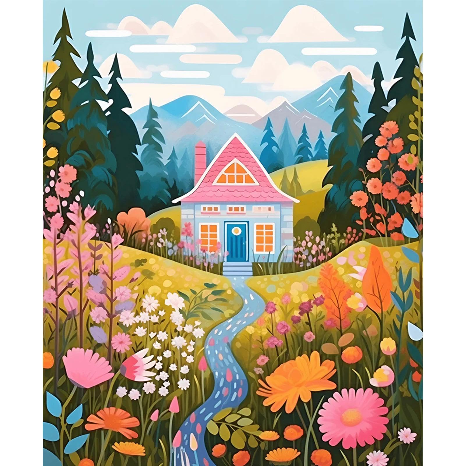Yalkin Lavender Paint By Numbers Kits For Adults, Painting By Number Kits On Canvas,Without Frame Diy Color Oil Painting Acrylic Paints,Home Wall Decor 16X20in/40X50cm