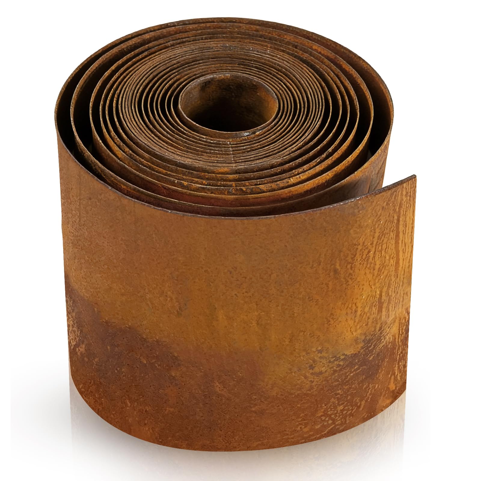 Borde de césped de acero corten, 5 m, borde de metal de 15,5 cm de alto, borde de césped oxidado, borde cortacésped para decoración de jardín