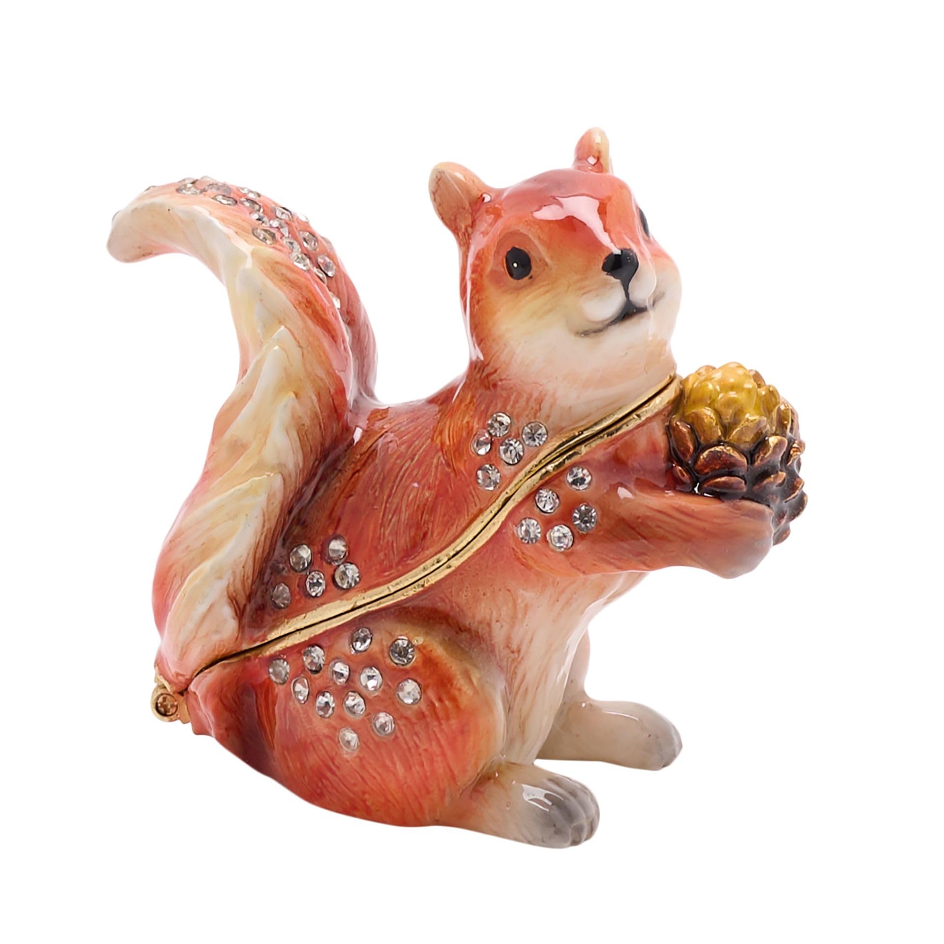 Widdop Stratton Trinket Box by Treasured Trinkets - Red Squirrel Design - Jewellery Storage Organiser Ornament - Gift for Mum Her Mother's Day Birthday Loved One Present