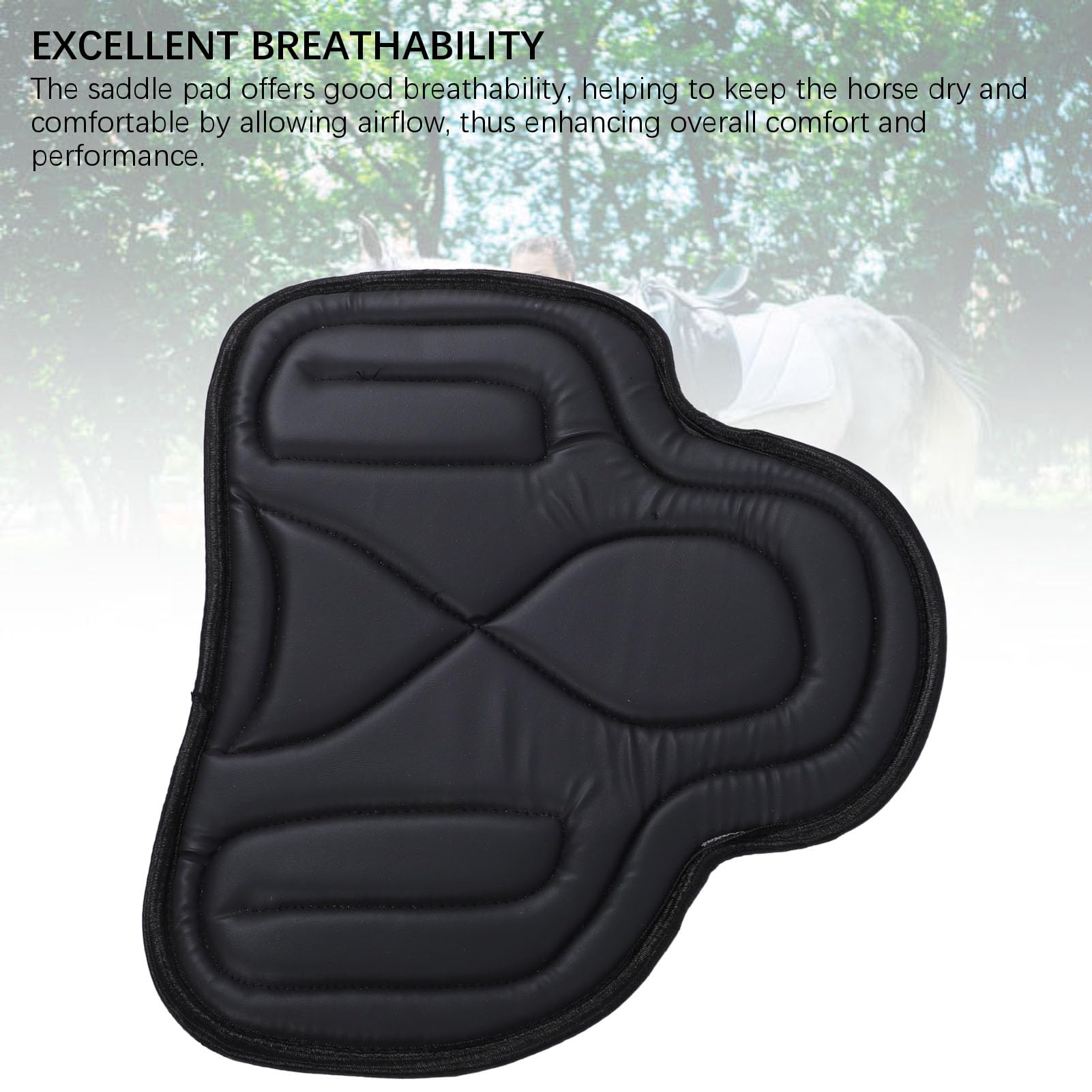 Bnineteenteam Pad, Almohadilla de Montura Occidental, Almohadilla de Equitación Ecuestre, de Silla de Montar Premium PU, un Diseño Espesado de Amortiguación Transpirable para una Comodidad Mejorada